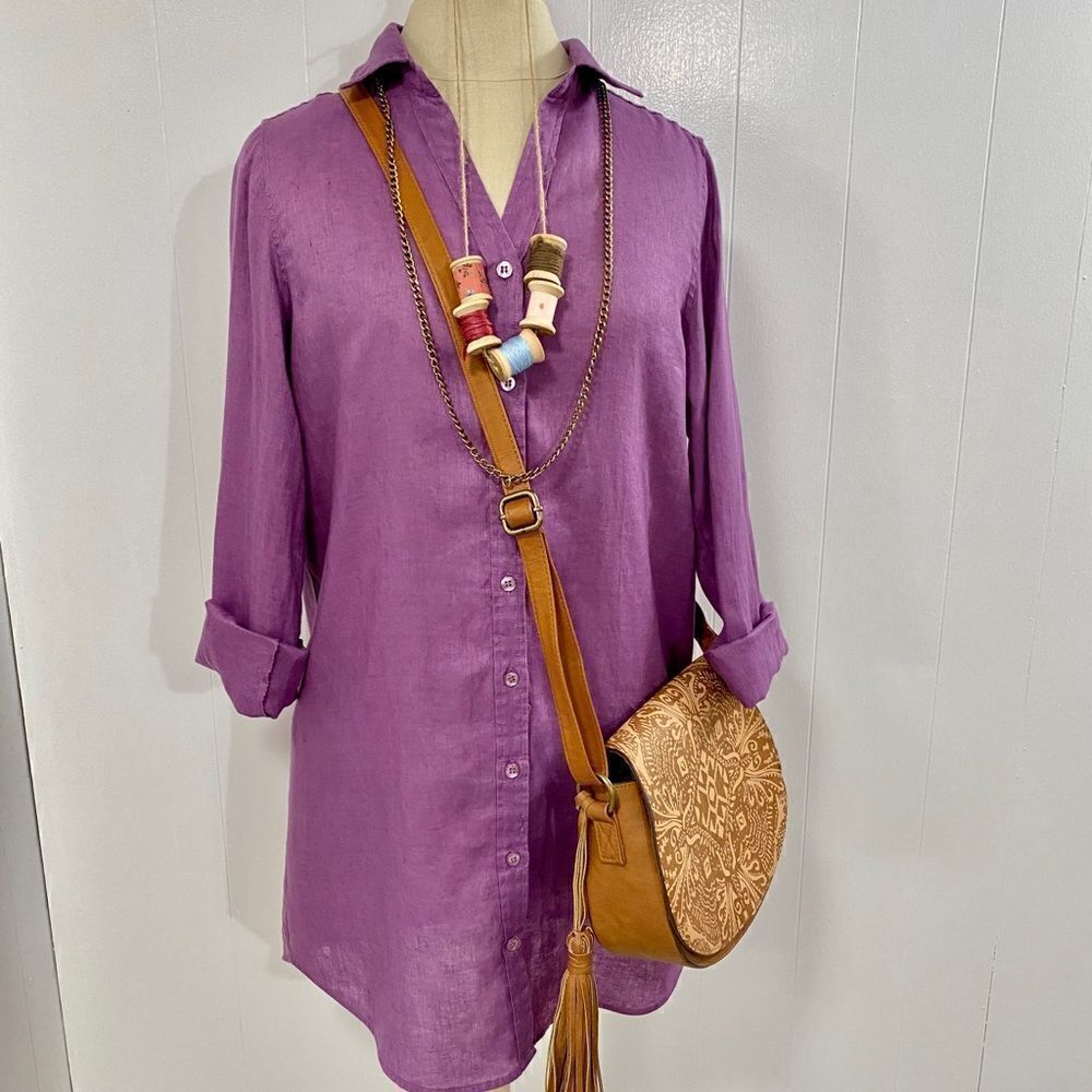 Purple Linen Tunic - Picture 2 of 14